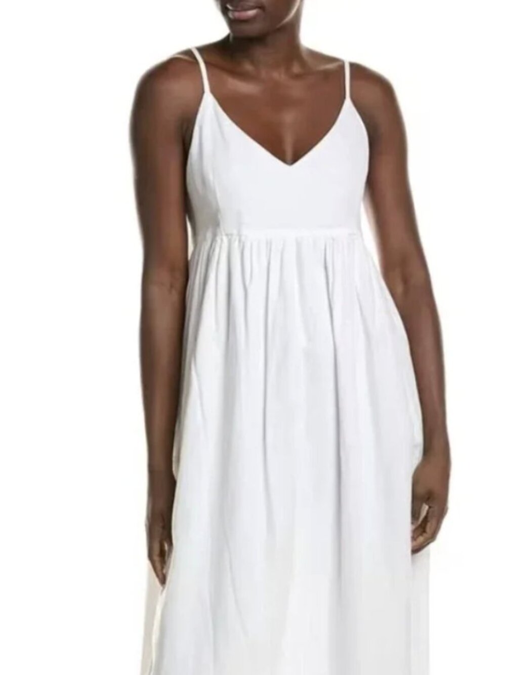 NWT $268 J.McLaughlin Wendy White Linen Cotton Maxi Sundress Medium - Picture 3 of 9